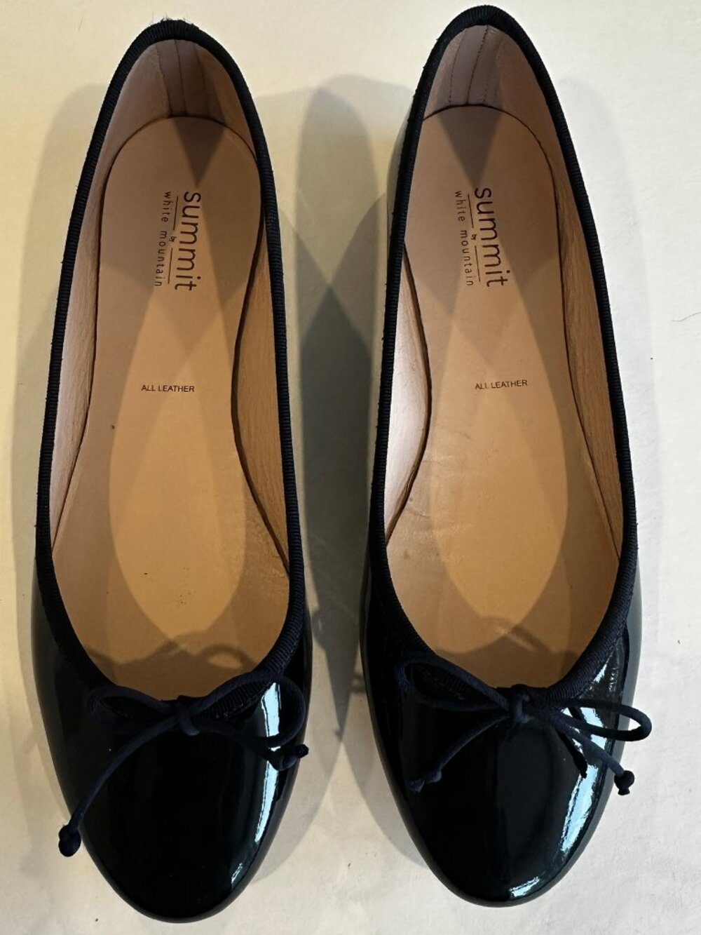 Summit by White Mountain Black Patent Leather Ballet Flats Made in Italy EU 40
